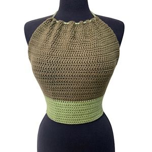 Sage Serenity Handmade Crochet Halter Top